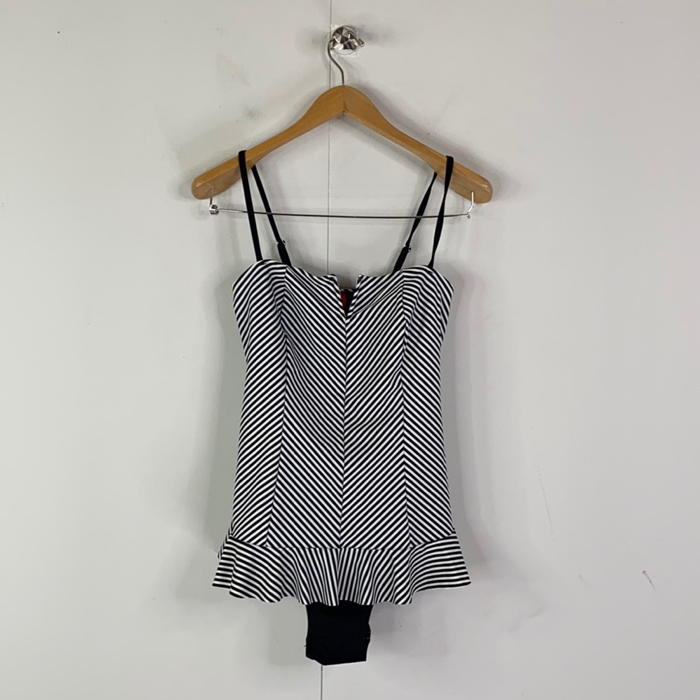 Spanx Stripe One Piece Tutu Trim Bathingsuit